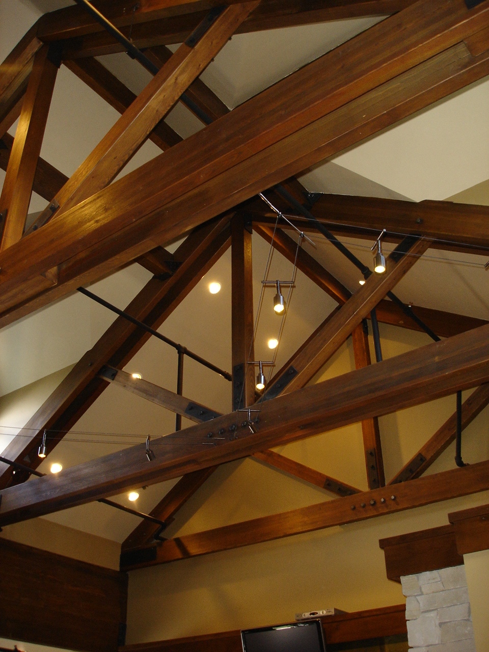 Glued laminated timber Beams and Trusses manufactured by QB Corporation for Elkhorn Inn