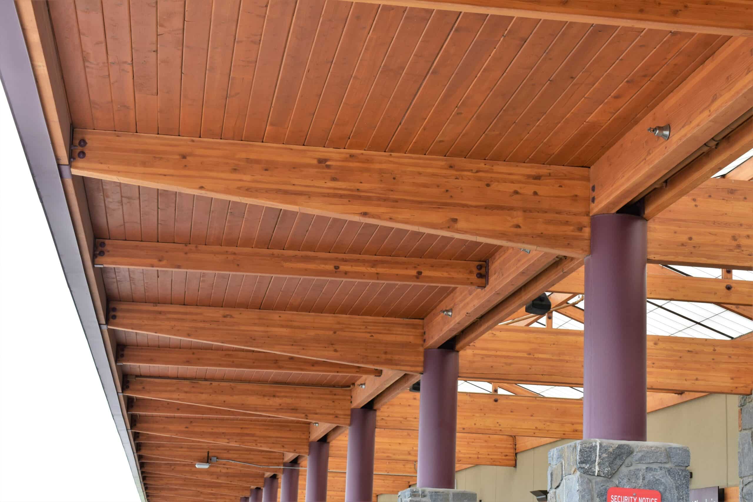 QB Corporation's Ridge and Rafter Glued laminated timber at Bozeman Yellowstone International Airport